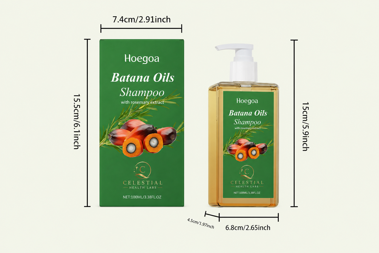 Biologische Batana Voedende Shampoo & Olie Kalmerende Hoofdhuid Intensief met Rozemarijn Extract voor Alle Haartypes