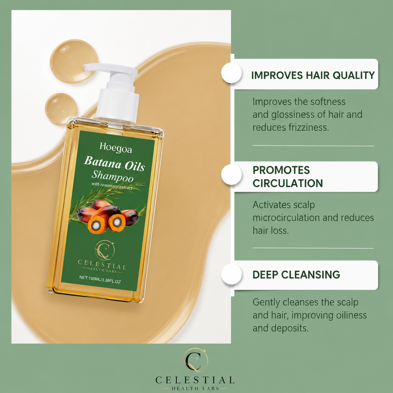 Biologische Batana Voedende Shampoo & Olie Kalmerende Hoofdhuid Intensief met Rozemarijn Extract voor Alle Haartypes