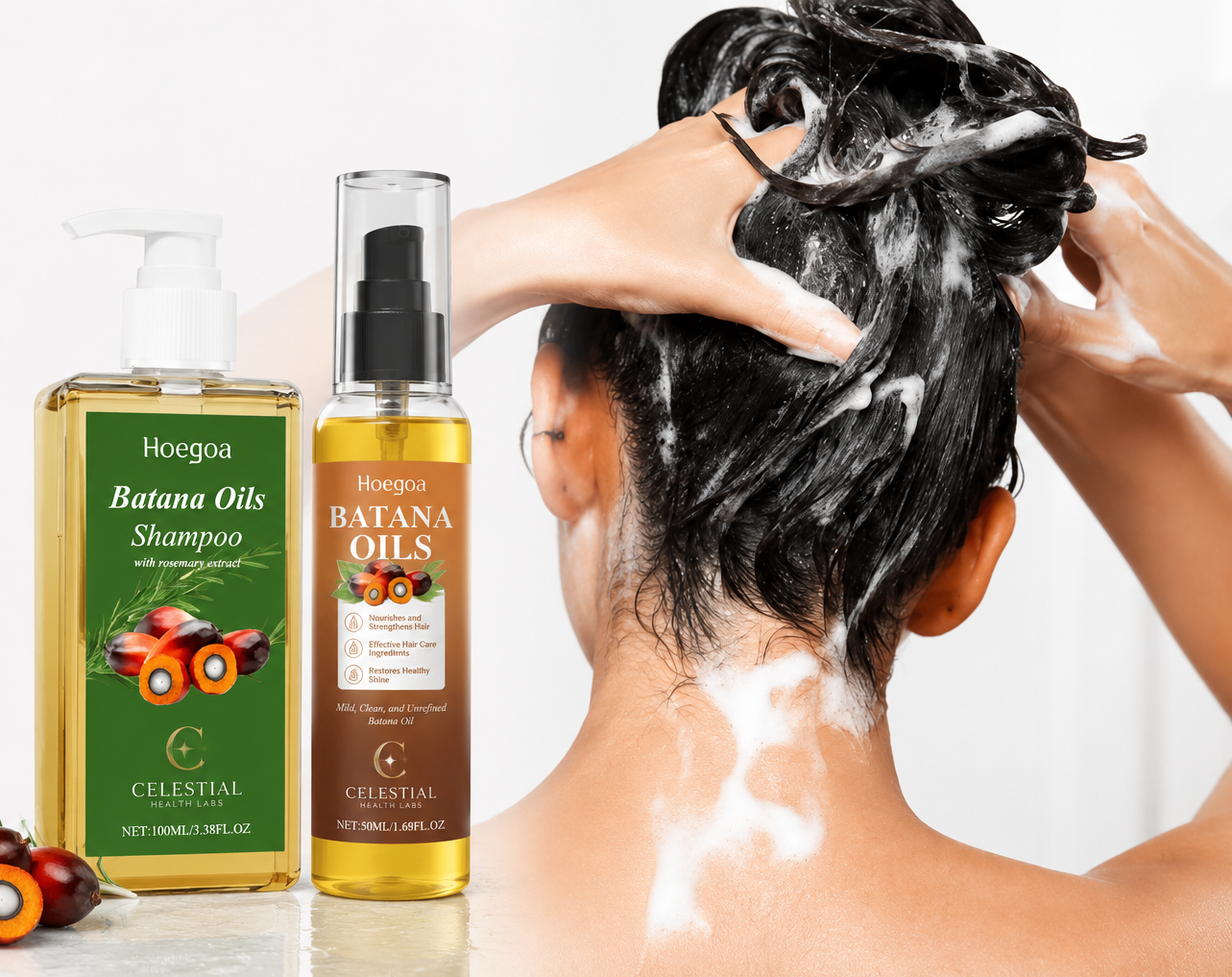 Biologische Batana Voedende Shampoo & Olie Kalmerende Hoofdhuid Intensief met Rozemarijn Extract voor Alle Haartypes